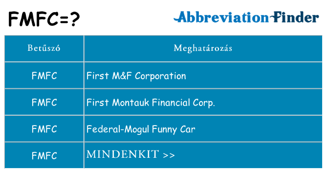 Mi a(z) fmfc állni