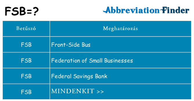 Mi a(z) fsb állni