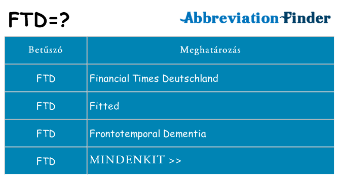 Mi a(z) ftd állni