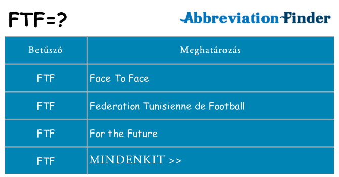 Mi a(z) ftf állni