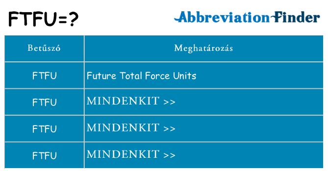 Mi a(z) ftfu állni