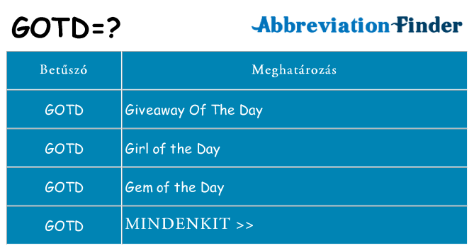 Mi a(z) gotd állni