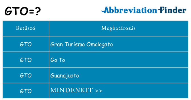 Mi a(z) gto állni