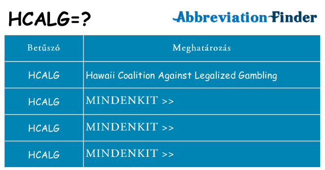 Mi a(z) hcalg állni