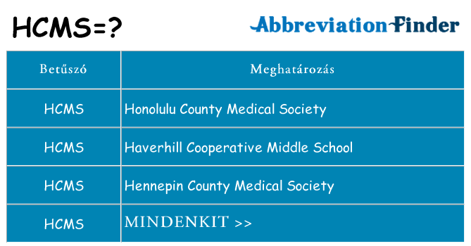 Mi a(z) hcms állni