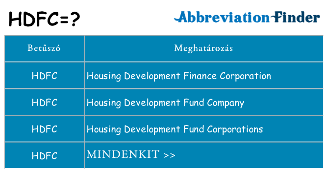 Mi a(z) hdfc állni