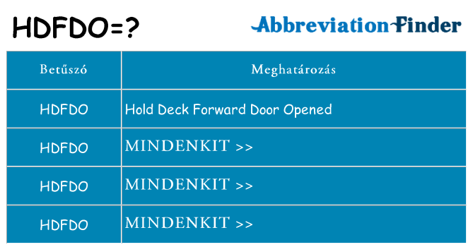 Mi a(z) hdfdo állni