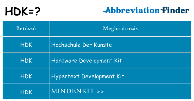 Mi a(z) hdk állni