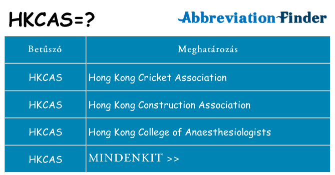 Mi a(z) hkcas állni