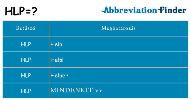 Mi a(z) hlp állni