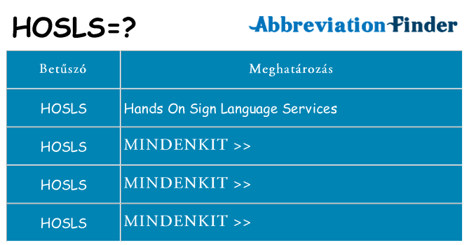 Mi a(z) hosls állni