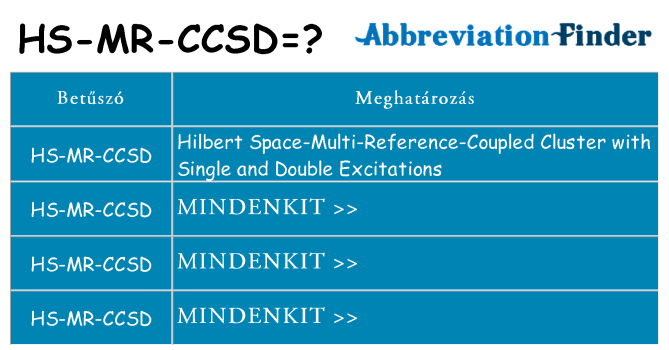 Mi a(z) hs-mr-ccsd állni