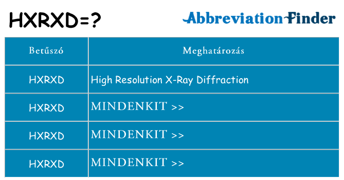 Mi a(z) hxrxd állni