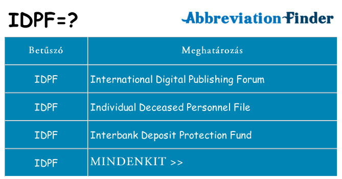 Mi a(z) idpf állni