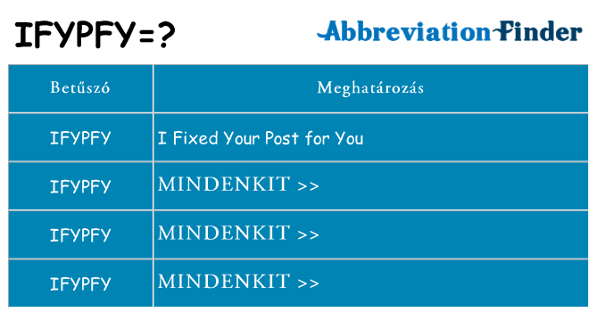 Mi a(z) ifypfy állni