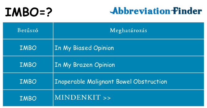 Mi a(z) imbo állni
