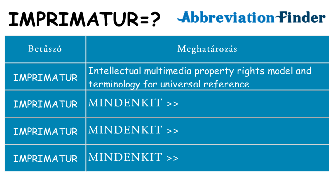 Mi a(z) imprimatur állni