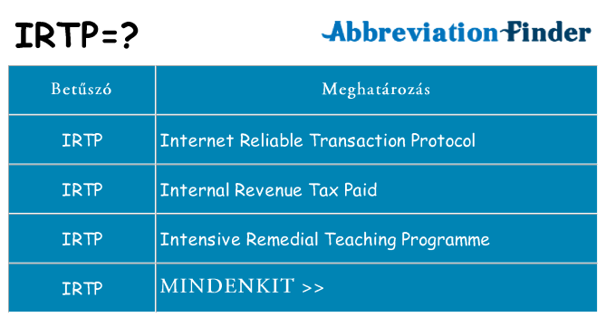 Mi a(z) irtp állni
