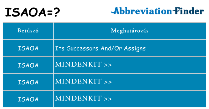 Mi a(z) isaoa állni