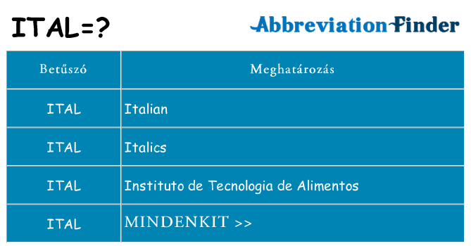 Mi a(z) ital állni