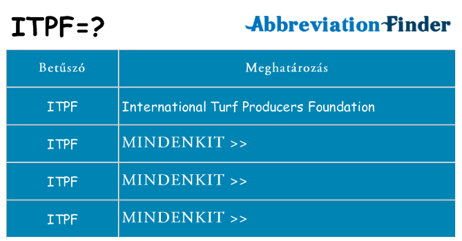 Mi a(z) itpf állni