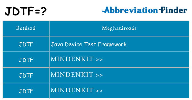 Mi a(z) jdtf állni