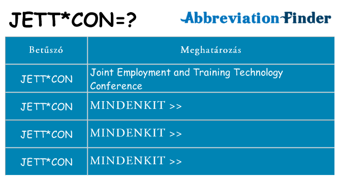 Mi a(z) jettcon állni