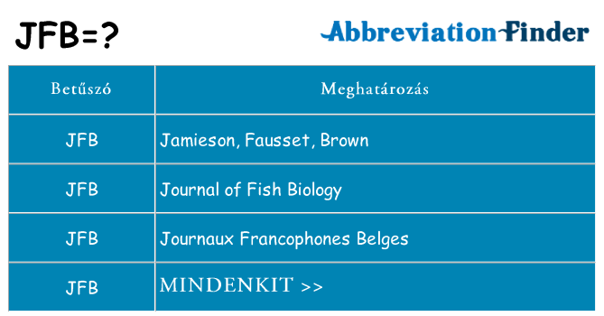 Mi a(z) jfb állni