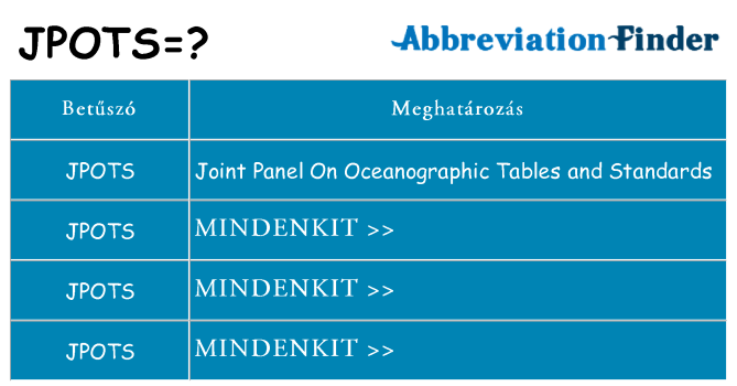 Mi a(z) jpots állni