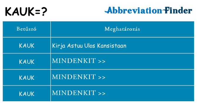 Mi a(z) kauk állni