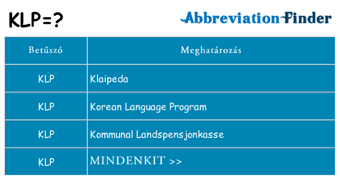 Mi a(z) klp állni