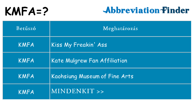 Mi a(z) kmfa állni