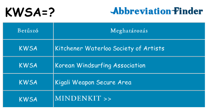 Mi a(z) kwsa állni