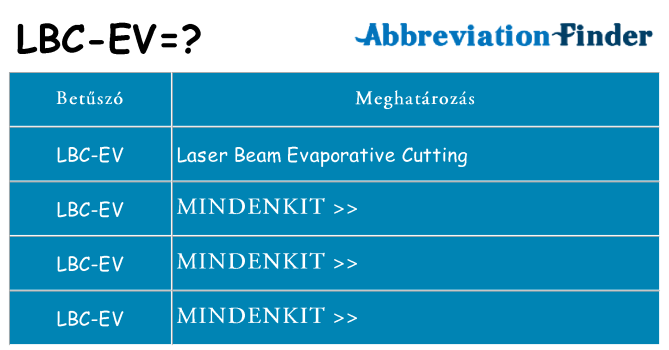 Mi a(z) lbc-ev állni
