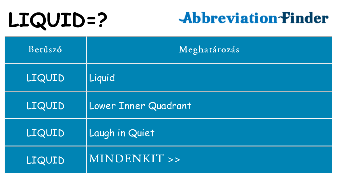 Mi a(z) liquid állni