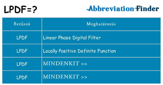 Mi a(z) lpdf állni