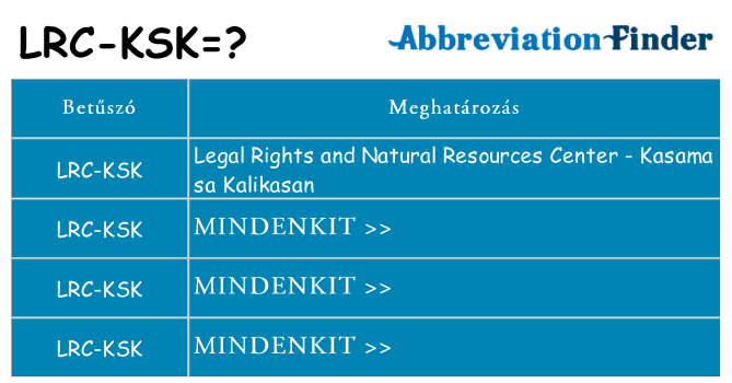 Mi a(z) lrc-ksk állni
