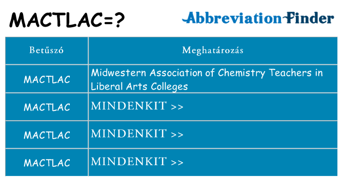 Mi a(z) mactlac állni