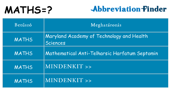 Mi a(z) maths állni