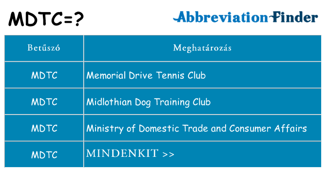 Mi a(z) mdtc állni