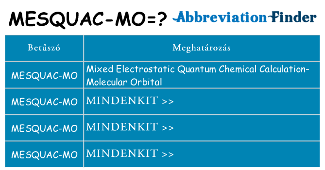 Mi a(z) mesquac-mo állni