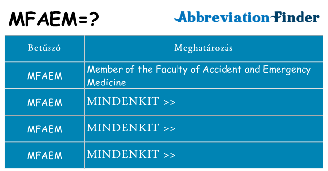 Mi a(z) mfaem állni