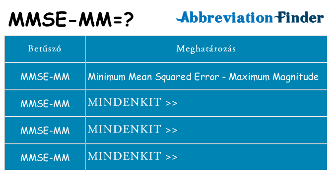Mi a(z) mmse-mm állni