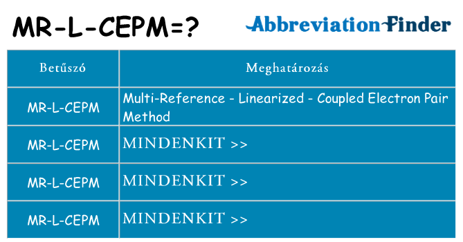 Mi a(z) mr-l-cepm állni