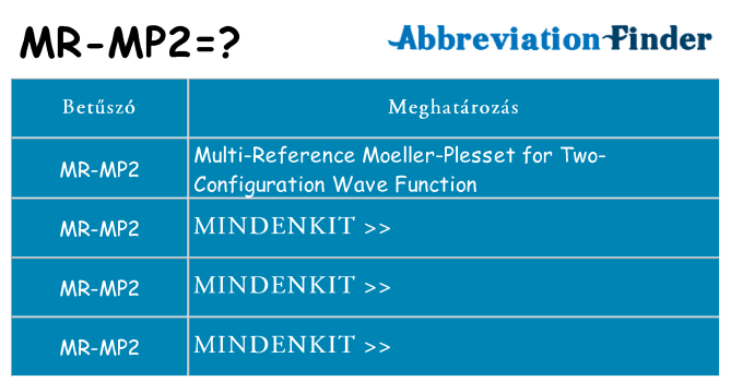 Mi a(z) mr-mp2 állni