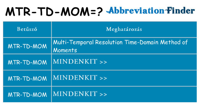 Mi a(z) mtr-td-mom állni