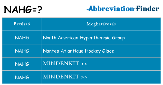 Mi a(z) nahg állni
