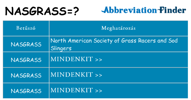 Mi a(z) nasgrass állni
