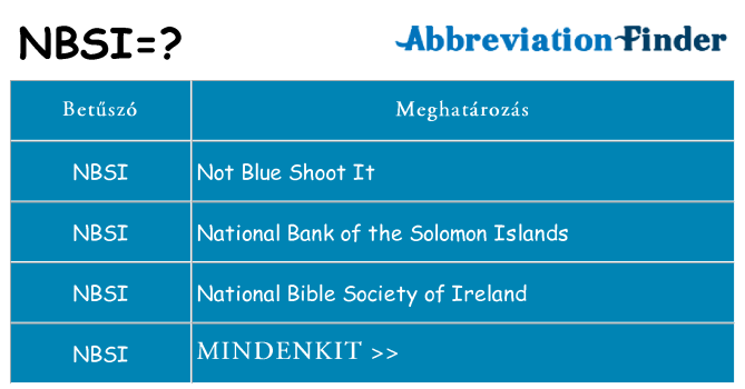 Mi a(z) nbsi állni