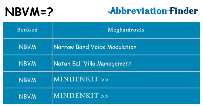 Mi a(z) nbvm állni